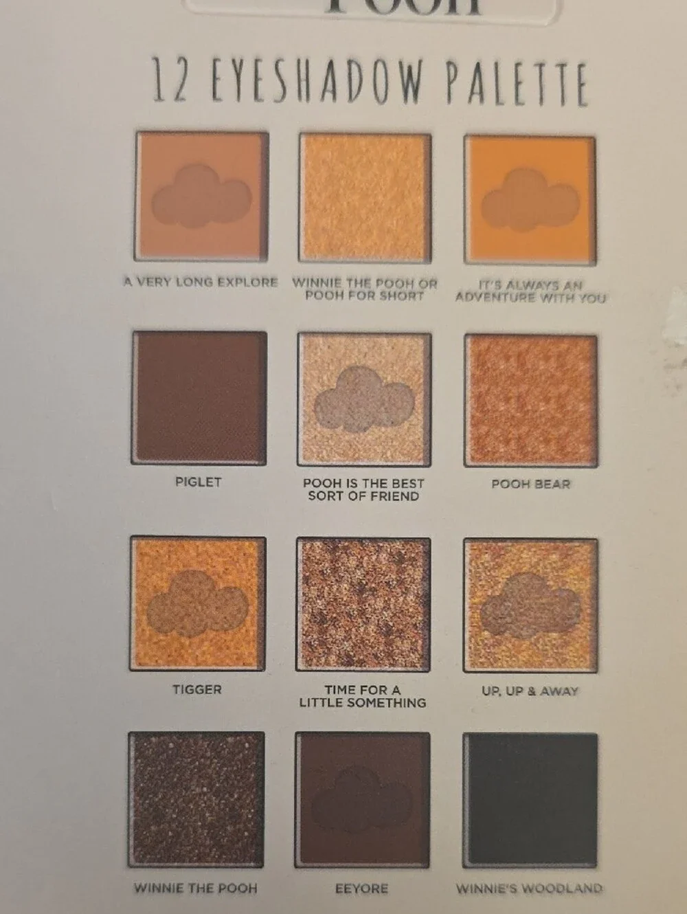 Winnie The Pooh Browns & Yellows Eyeshadow Palette
